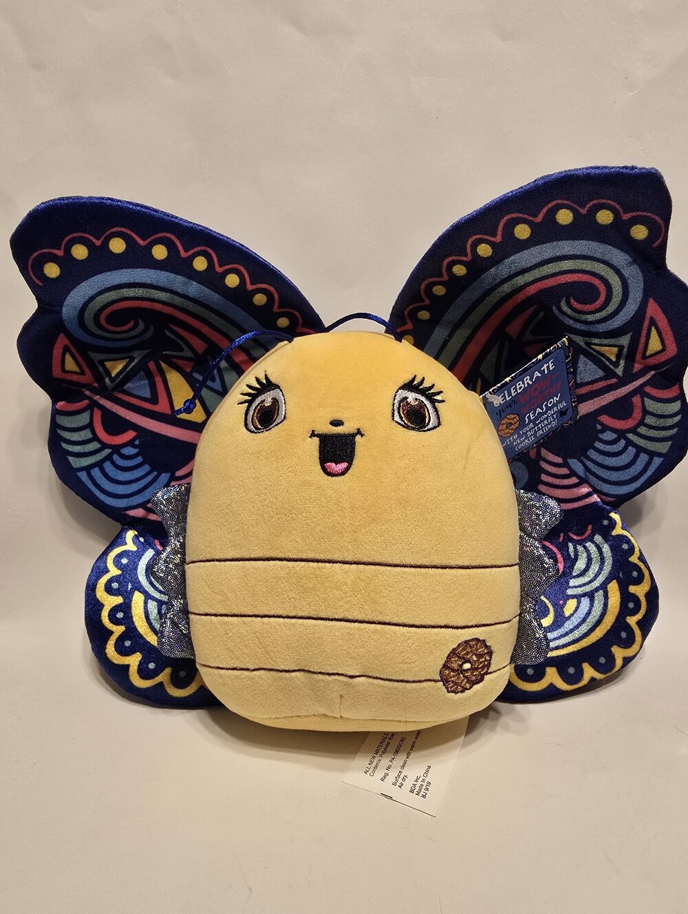 Celebrate Seasons Yellow Butterfly Cookie Friend Plush Stuffed Animal Girl Scout